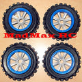 MadMax Popular Giant Grip Tires with NEW GREY wheels 4PCS(Non-Belted)for Losi 5ive-T 1.0,2.0, Losi 5B, Losi DBXL&E, Kraken Vesla