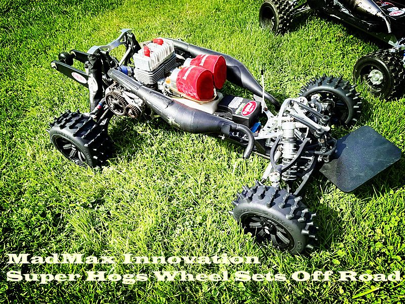MadMax RC V2 Super Hogs Tire Wheels 4PCS-HOT SELLING for 1/5 hpi rovan baja 5b ss 5t 5sc Losi DBXL&E.Tires hold the rims very well At high speed or 12s