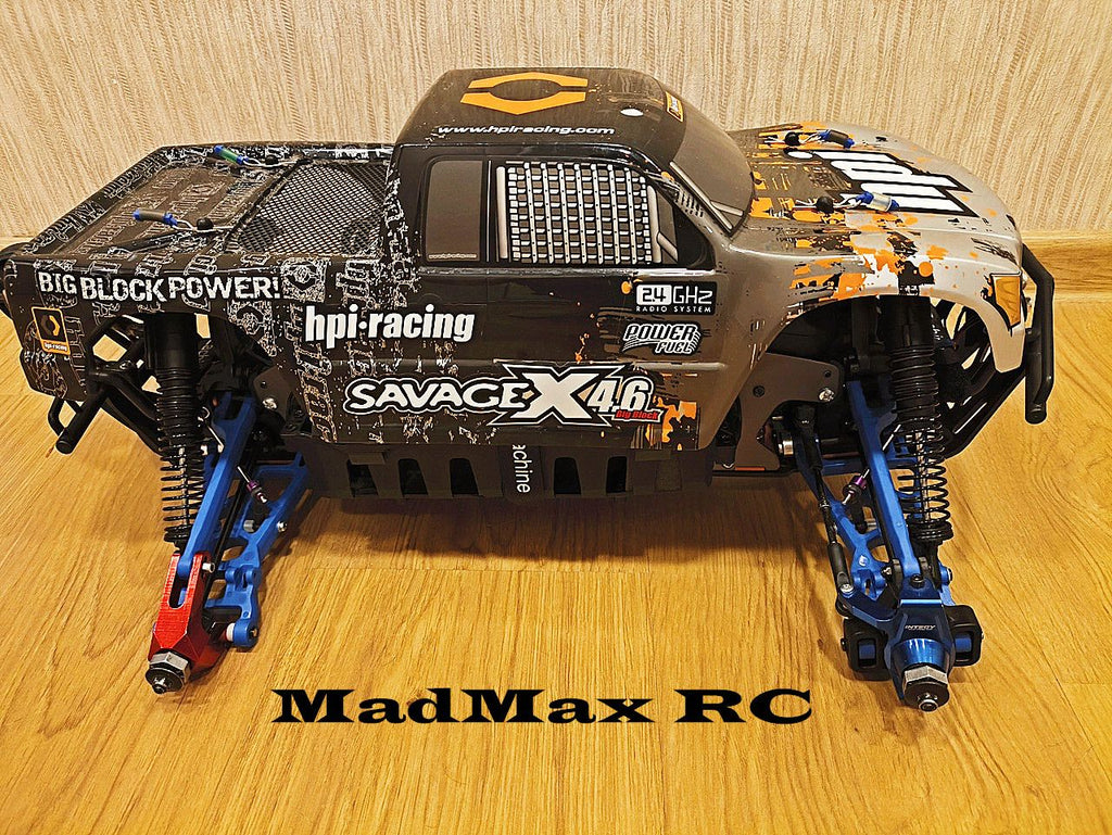 MadMax RC Blue Suspension Arm Set(12PCS) for HPI 1/8 SAVAGE XL Flux V2 GTXL-6 6S 4.6V2 X 25 SS 3.5 5.9 5SC Rovan TORLAND.Unique,Stronger and More Durable!!!