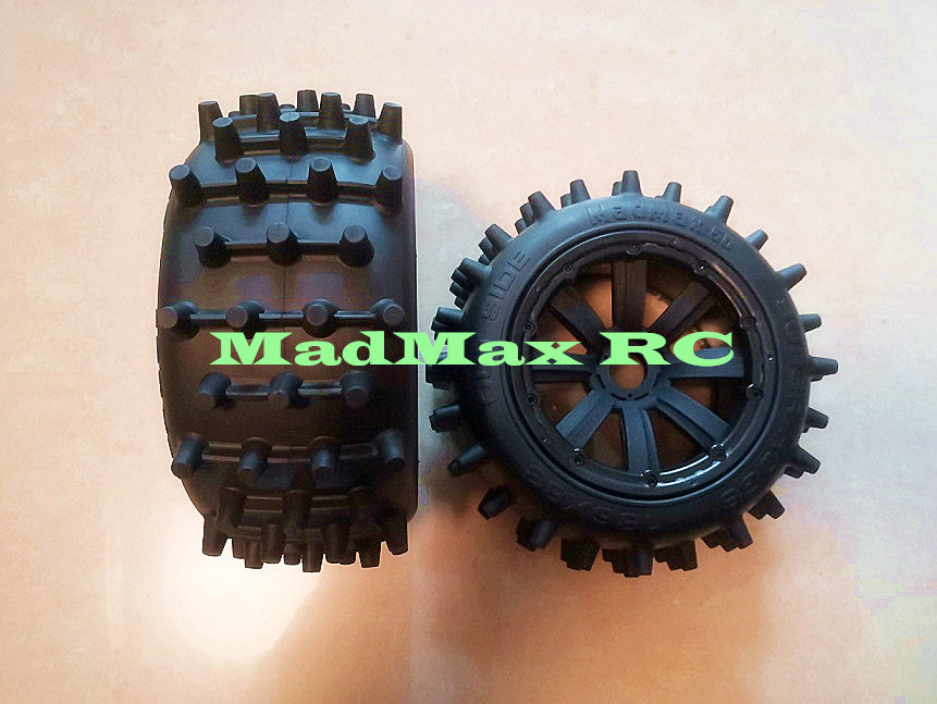 MadMax V2 Super Hogs Tires Wheels 2PCS(186x83MM)-Hot Selling. Tires DO NOT Come Off the Wheels At High Speed Or 12S for Losi 5IVE-T 2.0,LOSI DBXL&E,Kraken Vesla, HPI Baja 5B,SS,5T 5SC,Rovan,KM