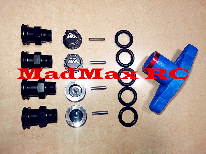 MadMax RC Wide Onroad BELTED Tire Wheel Sets 4PCS/Special Extended Hub Set.Quite Stable Fast Run for Losi 5IVE-T, LOSI DBXL&E, Kraken Vesla, Baja 5T 5SC