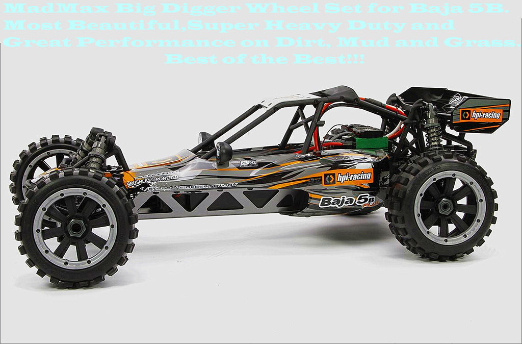 MadMax Popular Big Digger Wheel Set 4PCS(Hot-Selling) for Losi DBXL & E, HPI Baja 5b SS, Rovan baja 5b, KM 5B