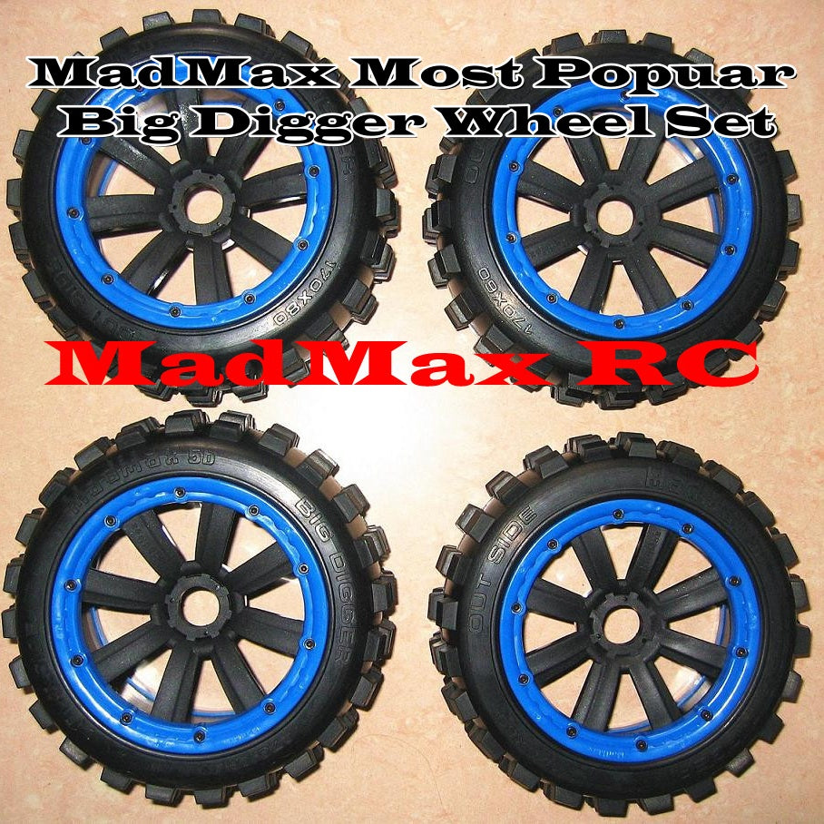 MadMax Popular Big Digger Wheel Set 4PCS(Hot-Selling) for Losi DBXL & E, HPI Baja 5b SS, Rovan baja 5b, KM 5B