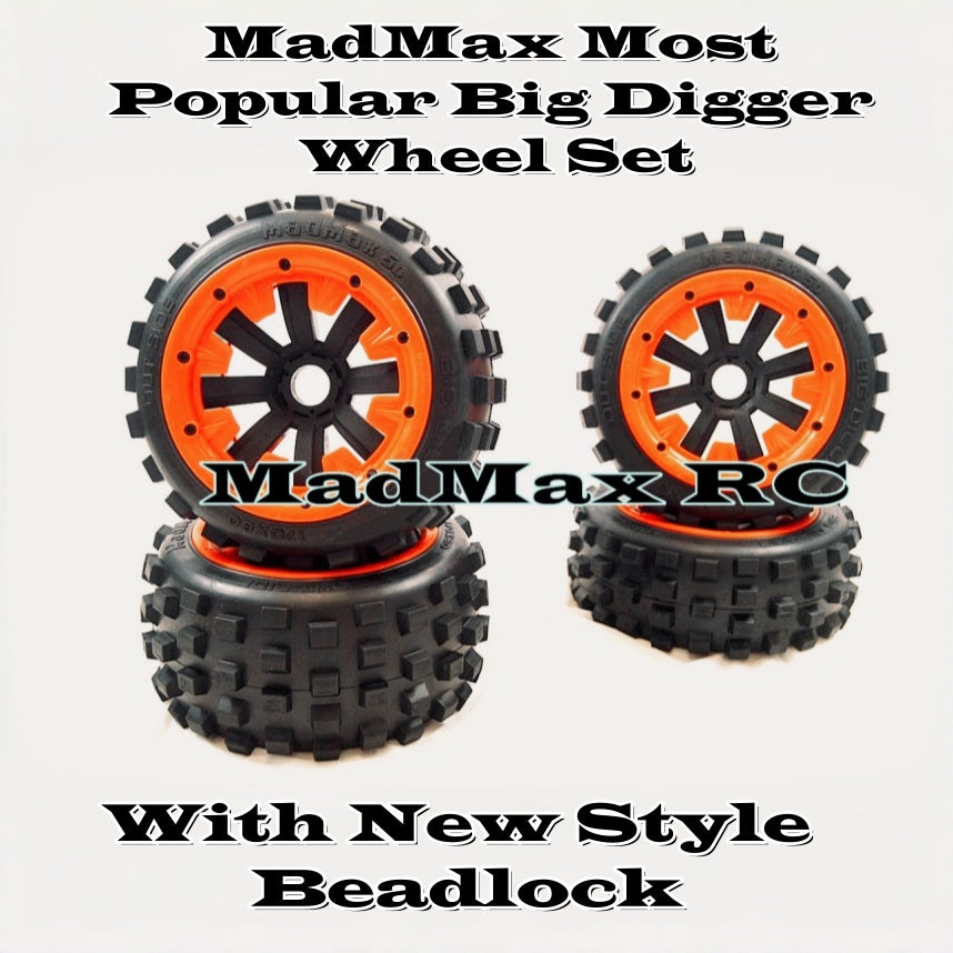 MadMax Popular Big Digger Wheel Set 4PCS(Hot-Selling) for Losi DBXL & E, HPI Baja 5b SS, Rovan baja 5b, KM 5B